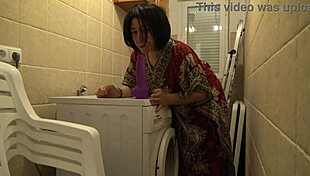 horny stepmom tells stepson to lick her pussy in the kitchen, taboo homemade