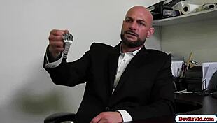 Busty babe fucks manager for job at office rich boss