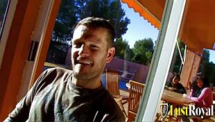 Do Juliana Val and Yesenia Rock threesome fuck by the pool?