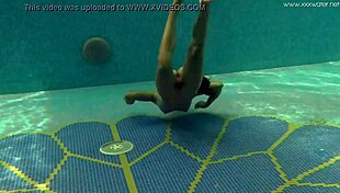 I show my petite tits and tight pussy underwater