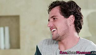 Blonde milf with big tits wanks dick during high-definition massage.