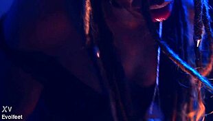 intriguing heel play and foot domination with sucking and spitting