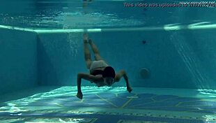 I show my petite tits and tight pussy underwater