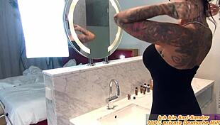 Dominant milf fucks bodybuilder slave with strapon in intense femdom session