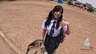 That petite Peruvian student slut takes deep anal pounding and creampie like a pro 😈