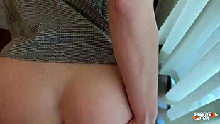 redhead student gets fucked passionately, cum on her face