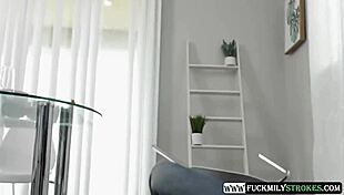 Jealous stepsister sucks and rides stepbrother cock in threesome!