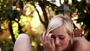 Kate England and Kasey Warner dive into a steamy British pool party with kissing and cunilingus