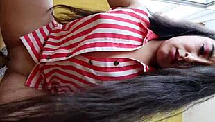 Whoa, this horny Latina teen squirts during hardcore creampie casting fuck 😏