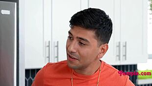 Naughty Latina Stepsister Gets Rough POV Sex with Cute Tan Lines and Small Tits