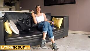 The amateur Colombian model gets rough pussy pounding during a fake job interview.