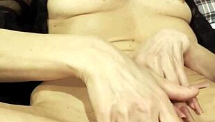 Mature european woman reaches orgasm through close-up masturbation