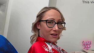 Stepmom misses her flight for taboo creampie sex with not son! She rides cowgirl in deepthroat pov action.