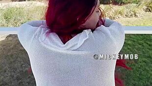 Puerto Rican Santana Red Gives Suggestive Outdoor Blowjob To Huge Monster Cock