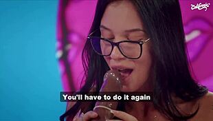 Hot brunette fucks tattooed teen!