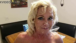 Housewife Receives Pierced Nipple Cumshot