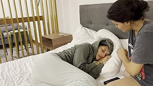 I feel so aroused as the babysitter fingers my tight pussy while my wife is at work