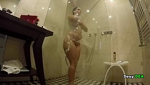 Steamy shower after wild POV riding