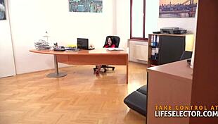 Blackmailer Forces Brunette Into Anal Doggystyle Sex, Bent Over With Small Tits.