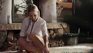 hot kinky blonde gives footjob with cumshot in high definition