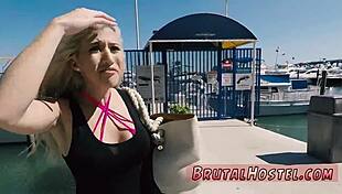 blonde having extreme sex in the changing room, big tits dominating