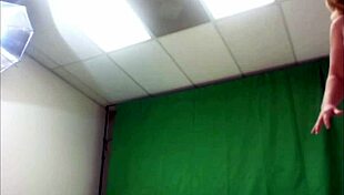 Savanna Brown poses nude for the horny photographer, showing off her wet trimmed pussy.