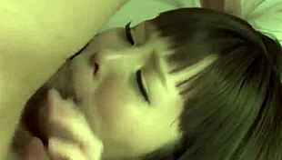 Horny asian stunner gets total creampie in hardcore titty fuck session