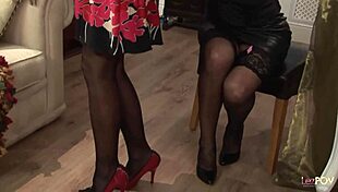 i licked the blonde neighbor's big tits with strapon