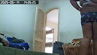 Hidden Camera Catches Maid Cleaning House Naked, Showing Her Huge Pussy and Big Ass