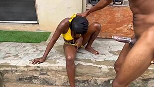 This ebony teen with huge natural tits really likes big cocks! 😍