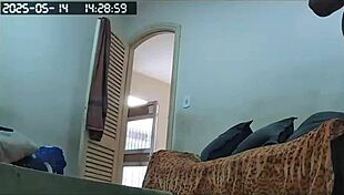 Hidden Camera Catches Maid Cleaning House Naked, Showing Her Huge Pussy and Big Ass