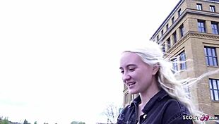 German Scout Picks Up Skinny Blonde Teen Daruma Rai For Rough Casting Fuck In Berlin!