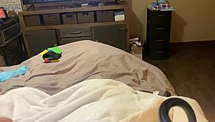 girl puts on lingerie to let guy play with her usin dildo vibrator, uh yeah...