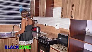 stepmom and stepson hanging out in the kitchen, she's curvy and beautiful