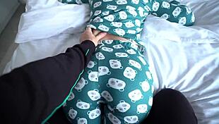 stepmom and stepson share hotel bed, tight pussy in doggystyle