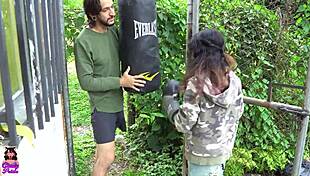 I was practicing boxing and hit the neighbor, so I had to make it up by sucking his huge cock and letting him fuck me.