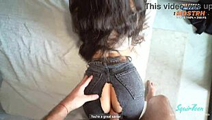 Stepfather, cut my jeans to cum in my pussy