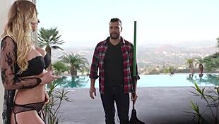 Bored housewife katie morgan fucks gardener while hubby away!