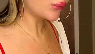 Milf with huge tits pouring milk, will you lick the milk off my boobs?