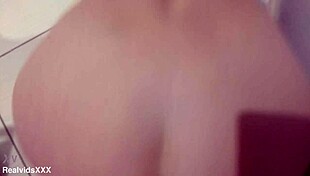 mature wife bent over for bathroom fucking and ball licking