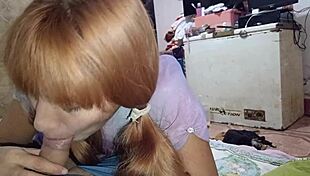 The tender innocent girl is tricked into giving a blowjob and riding the cock, her big ass bouncing as she takes it all