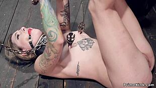 hey, clamped with pins this blonde gets suspended for choking and whipping 😈