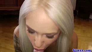 pov teen sucks lucky senior's cock in closeup, bent over for doggystyle