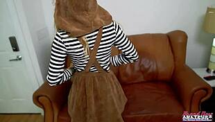 Exotic brunette Pamela Morrison sucks cock and gets pussy fucked 😏