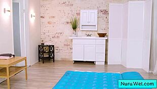 Sexy Pigtailed Blonde Masseuse With Nice Natural Big Boobs Performs Wet Nuru Amssage - Octavia Red David Lee