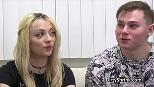 Tony feels ecstatic getting lucky with two blondes in office therapy session