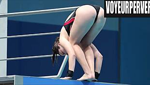 Hidden Bikini Asses During Womens High Diving Voyeur