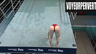 Hidden Bikini Asses During Womens High Diving Voyeur