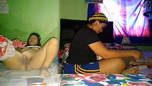 Masturbating Huge Pussy While Stepsister Studies!