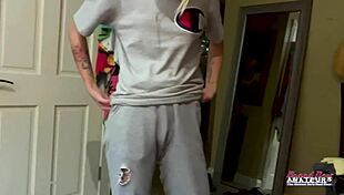 watch this petite inked blonde rub her juicy tits and finger her pussy?